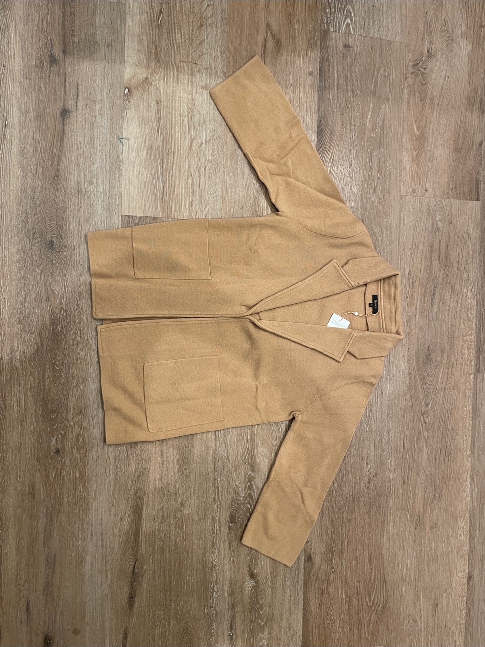 Quince Girls' Camel Open-Front Blazer Coat